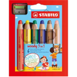 Astuccio 6 pastelli STABILO WOODY 3in1 + TEMPERINO