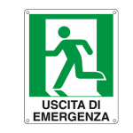 CARTELLI SEGNALATORI CARTELLO ALLUMINIO 25x31cm 'USCITA DI EMERGENZA A SX'