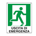 CARTELLI SEGNALATORI CARTELLO ALLUMINIO 25x31cm 'USCITA DI EMERGENZA A DX'