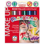 INSTANT MAKE UP TEMPERA SOLIDA PLAYCOLOR ASTUCCIO CON 6 COLORI METALLIC