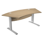 ARTEXPORT Scrivania fianchi a L in metallo 190x96xH73cm Rovere - AgorA' Direction