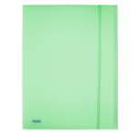 Cartella 3L c/elastico PPL PASTEL verde f.to utile 24x33cm Favorit