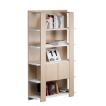 ARTEXPORT Libreria alta a 5 ripiani 100X38,6cm H198cm BIANCO/ROVERE - Concept