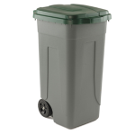 Mobil Plastic Bidone mobile Cento 100Lt grigio c/coperchio verde per raccolta differenziata