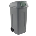Mobil Plastic Bidone mobile Cen Push 100Lt grigio c/coperchio verde per raccolta diff.
