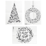 Set 3 stencil su foglio A2 a tema ''NATALE'' Securit