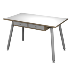 ARTEXPORT Postazione Home-Office con sottopiano 120x60xH74,4cm gambe metal Bianco/Rovere