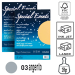 Carta metallizzata SPECIAL EVENTS A4 10fg 250gr argento FAVINI