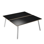 ARTEXPORT Scrivania a 2 postazioni contrap. 120x166cm Bianco/ Nero venato Skinny Metal