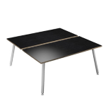 ARTEXPORT Scrivania a 2 postazioni contrap. 140x166cm Bianco/ Nero venato Skinny Metal