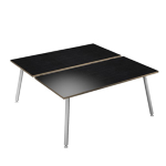 ARTEXPORT Scrivania a 2 postazioni contrap. 160x166cm Bianco/ Nero venato Skinny Metal