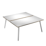 ARTEXPORT Scrivania a 2 postazioni contrap. 180x166cm Bianco/Bianco Skinny Metal