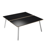 ARTEXPORT Scrivania a 2 postazioni contrap. 180x166cm Bianco/Nero venato Skinny Metal
