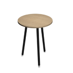 ARTEXPORT Tavolo alto tondo D80xH105cm Nero/Rovere Skinny Metal