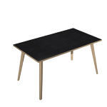 ARTEXPORT Scrivania 140x80xH74,4cm Rovere/Nero venato Woody