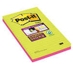 BLOCCO 45foglietti Post-itÂ®Super Sticky 127x203mm righe ULTRACOLOR 845-4SUCC