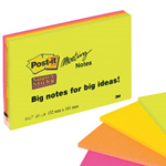 BLOCCO 45foglietti Post-itÂ®Super Sticky 101x152mm MEETING NOTE NEON 6445-SSP