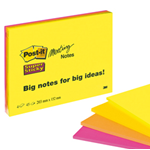 BLOCCO 45foglietti Post-itÂ®Super Sticky 203x152mm MEETING NOTE NEON 6845-SSP