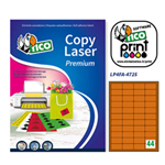 Etichetta adesiva LP4F arancio fluo 70fg A4 47,5x25,5mm (44et/fg Tico
