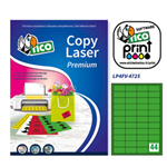 Etichetta adesiva LP4F verde fluo 70fg A4 47,5x25,5mm (44et/fg Tico