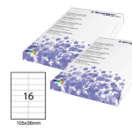 Etichetta adesiva bianca 100fg A4 105x36mm (16et/fg STARLINE