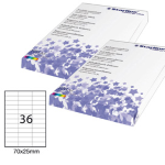 Etichetta adesiva bianca 100fg A4 70x25mm (36et/fg STARLINE