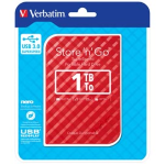 VERBATIM UBS PORTATILE STORE 'N' GO 1TB USB 3.0 RED (9.5MM DRIVE)