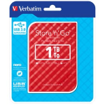 VERBATIM UBS PORTATILE STORE 'N' GO 1TB USB 3.0 RED (9.5MM DRIVE