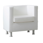 Unisit Poltrona in similpelle Pragma PR1 bianco con braccioli inclusi