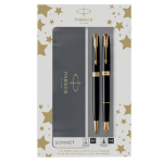 Gift Set DUO Sonnet Black GT + stilografica M + Sfera M Parker