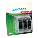 BLISTER 3 NASTRI A RILIEVO 9MMX3M NERO DYMO