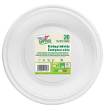 20 Piatti fondi Ã˜220mm BIO Mater-bi DOpla Green art. 40034