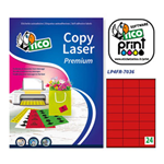 Etichetta adesiva LP4F rosso fluo 70fg A4 70x36mm (24et/fg Tico