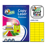 Etichetta adesiva LP4F giallo fluo 70fg A4 70x36mm (24et/fg Tico