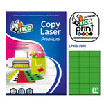 Etichetta adesiva LP4F verde fluo 70fg A4 70x36mm (24et/fg Tico