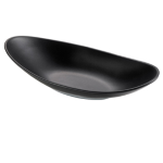 Piatto ovale nero in melamina 31x16x4 cm Leone
