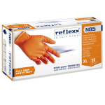 Conf 50 Guanti In Nitrile N85 arancione tg XL ultra resistenti Reflexx