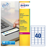 Poliestere adesivo L6145 bianco antim. 20fg A4 45,7x25,4mm(40et/fg) laser Avery