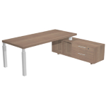 ARTEXPORT Scrivania dir. c/mobile serv. 180x90cm PRESTIGE QUADRO Ciliegio arabis/bianco