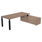 ARTEXPORT Scrivania dir. c/mobile serv. 210x90cm PRESTIGE QUADRO Ciliegio arabis/nero