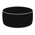 King Collection Pouf Ottoman nero H 23x53 Ã˜ cm