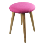 King Collection Sgabello KD in legno Ã˜ 30,5 x 43,5h cm fuxia