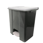 Medial International Contenitore mobile a pedale in plastica riciclata Ecoconti 60lt grigio bianco