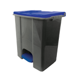 Medial International Contenitore mobile a pedale in plastica riciclata Ecoconti 60lt grigio e blu
