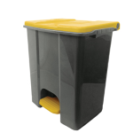 MEDIALINTERNATIONAL Contenitore mobile a pedale in plastica riciclata Ecoconti 60lt grigio e giallo