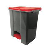 MEDIALINTERNATIONAL Contenitore mobile a pedale in plastica riciclata Ecoconti 60lt grigio e rosso