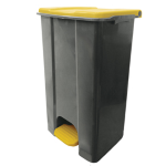 Medial International Contenitore mobile a pedale in plastica riciclata Ecoconti 80lt grigio e giallo