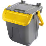 MobilPlastic Contenitore portarifiuti Ecology 25Lt c/sportello e maniglione giallo