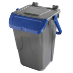 MobilPlastic Contenitore portarifiuti Ecology 35Lt c/sportello e maniglione blu