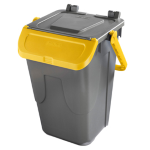 MobilPlastic Contenitore portarifiuti Ecology 35Lt c/sportello e maniglione giallo